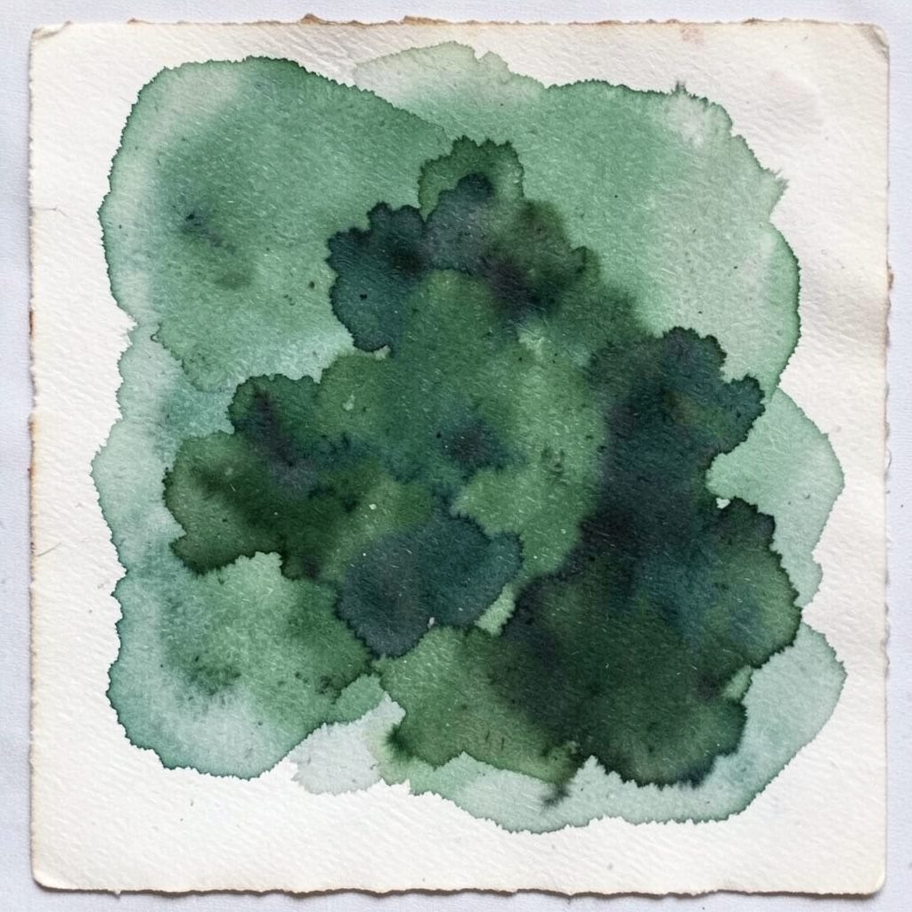 Soft watercolour painting of a gentle spring scene, muted greens and pale blossoms, calm and reflective mood